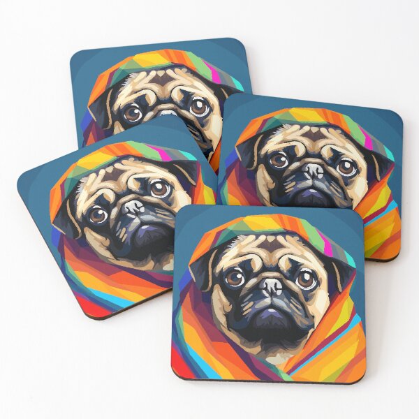 Item preview, Cute Blanket Pug Retro Pixel Art Illustration designed and sold by LVTFCOarts.
