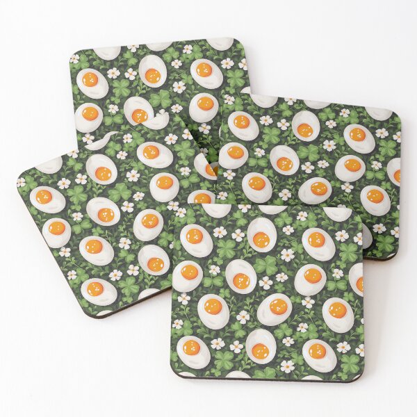 Item preview, Luck on Your Plate: Fried Eggs with Clover Charm designed and sold by PixelCatalyst.