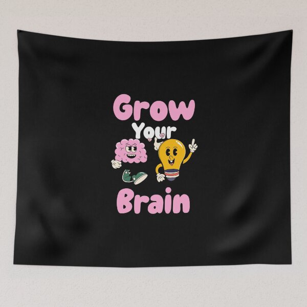 Item preview, Grow your Brain Funny Vintage Cartoon Design designed and sold by ElLocoMus.