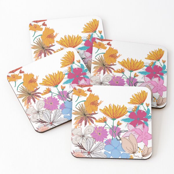Item preview, Colourful flower art work with bright colours designed and sold by Pranvi19.