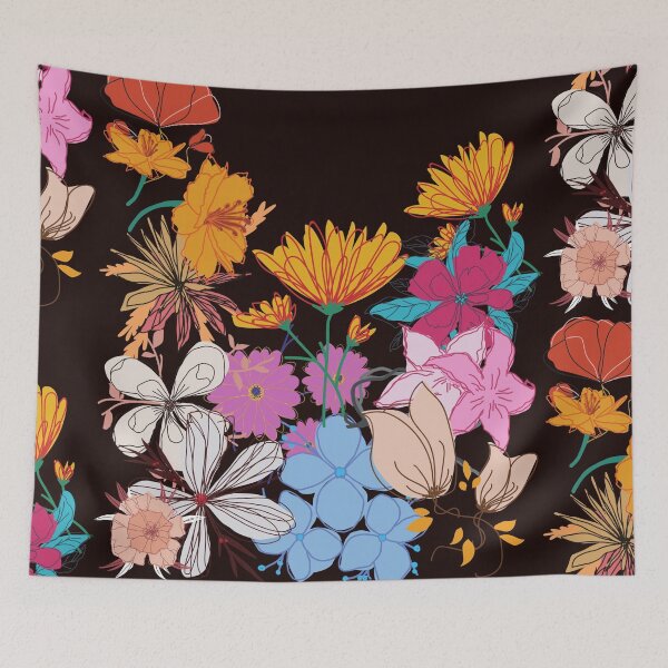 Item preview, Colourful flower art work with bright colours  designed and sold by Pranvi19.