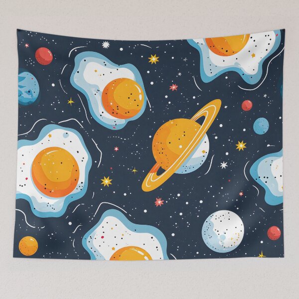 Item preview, Cosmic Sunrise: Fried Eggs with Planetary Splendor designed and sold by PixelCatalyst.