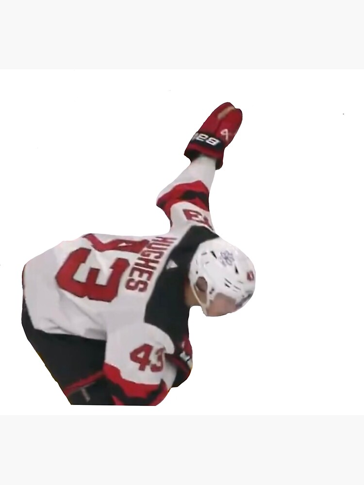 Luke Hughes Bow Celly Picture NHL