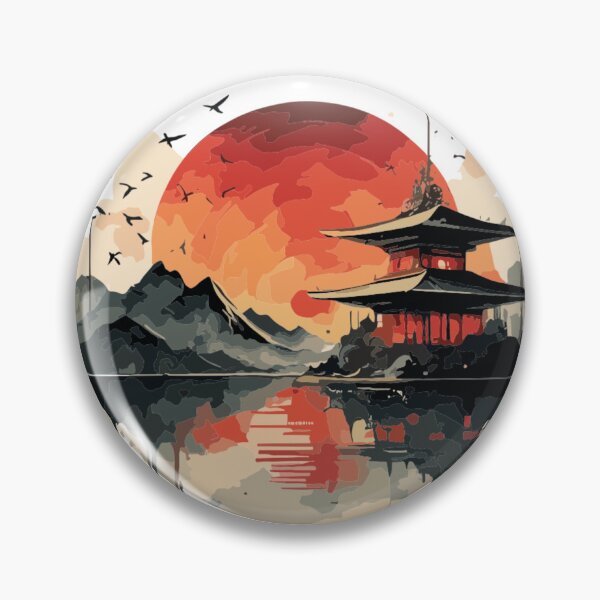 Item preview, Ethereal Sunset Pagoda designed and sold by QuantaPixel.