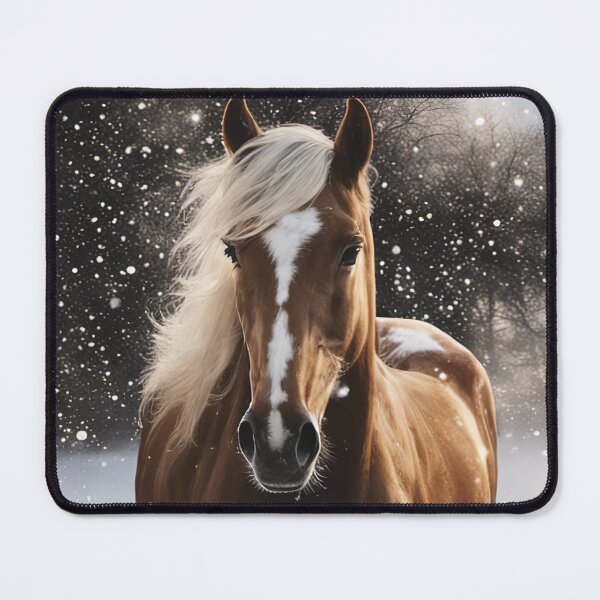 Item preview, Brown Horse with Flaxen Mane in the Snow designed and sold by Stephanie Laird.