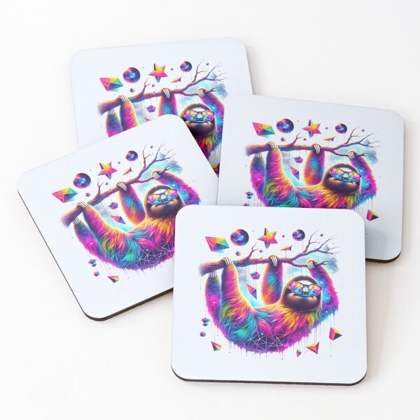 Item preview, Cosmic Sloth Chill Psychedelic Colors & Space Vibes designed and sold by NAFDesigns.