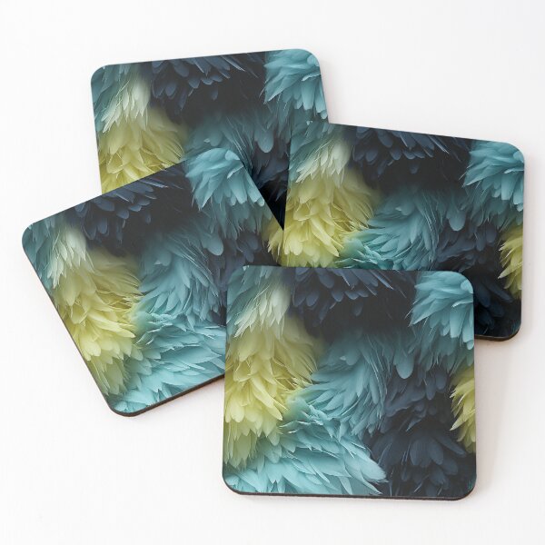 Item preview, Blue Yellow and Black Fuzzy Furry feathers (8) designed and sold by Reichcorp.