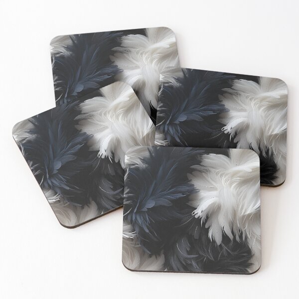 Item preview, Black and White Fuzzy Furry feathers (7) designed and sold by Reichcorp.