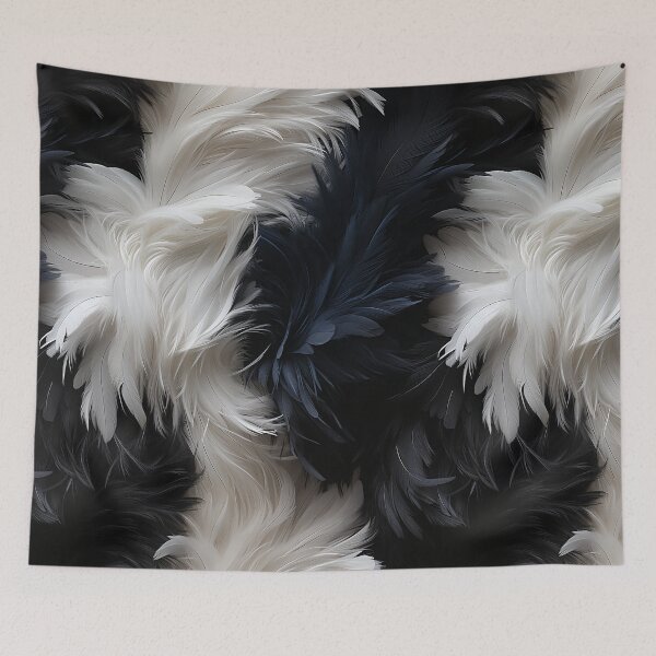 Item preview, Black and White Fuzzy Furry feathers (7) designed and sold by Reichcorp.