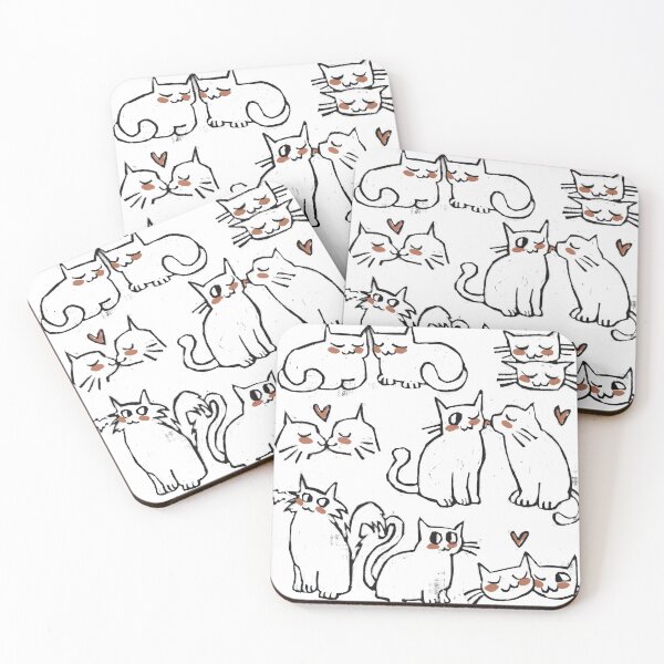 Item preview, Valentines Day Cats Pattern designed and sold by riahdrawsthings.