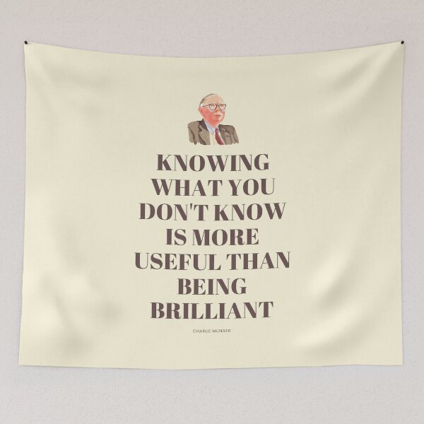 Item preview, Knowing What You Don't Know is More Useful Than Being Brilliant, Charlie Munger Quote - For light background designed and sold by VarnaChitra.