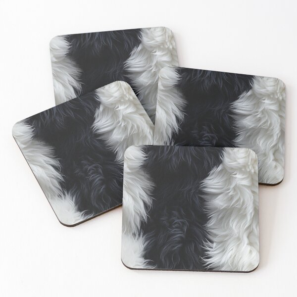 Item preview, Black and White Fuzzy Furry feathers (6) designed and sold by Reichcorp.