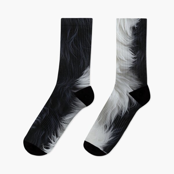 Item preview, Black and White Fuzzy Furry feathers (6) designed and sold by Reichcorp.