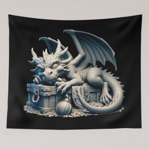 Item preview, dragon sleeping on treasure designed and sold by JoeDusosky.