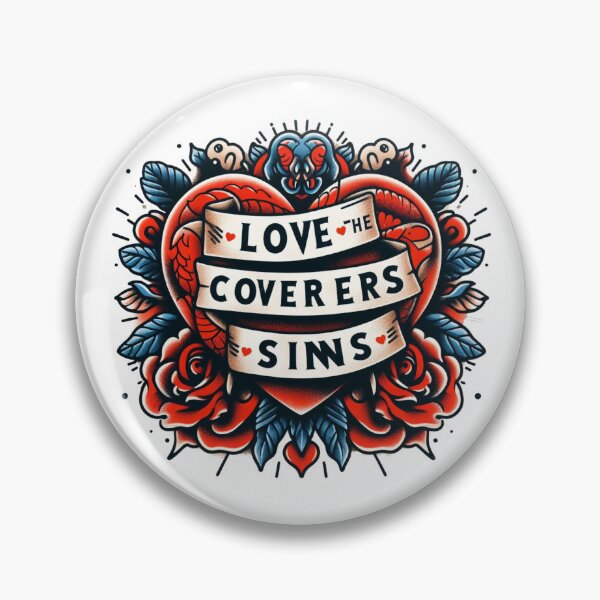 Item preview, 'Love covers all sins' in the center of a red heart" designed and sold by PaintMeWorld.