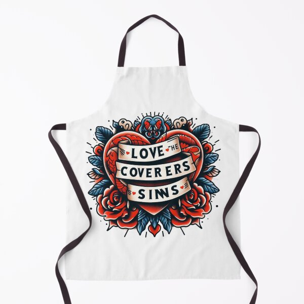 Item preview, 'Love covers all sins' in the center of a red heart" designed and sold by PaintMeWorld.