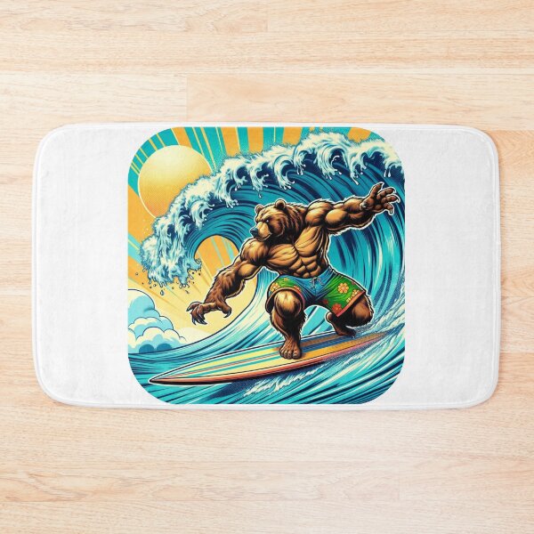Item preview, Bear Surfing | Bear | Surf | Retro Surf Design designed and sold by ShopCoolStop.