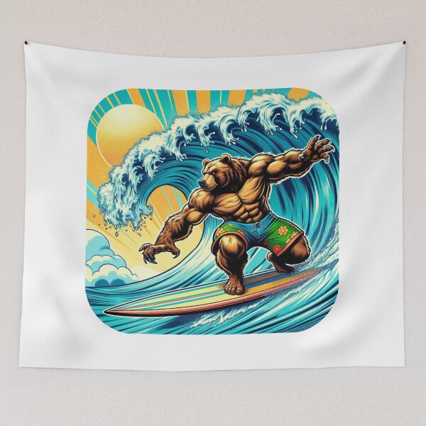 Item preview, Bear Surfing | Bear | Surf | Retro Surf Design designed and sold by ShopCoolStop.