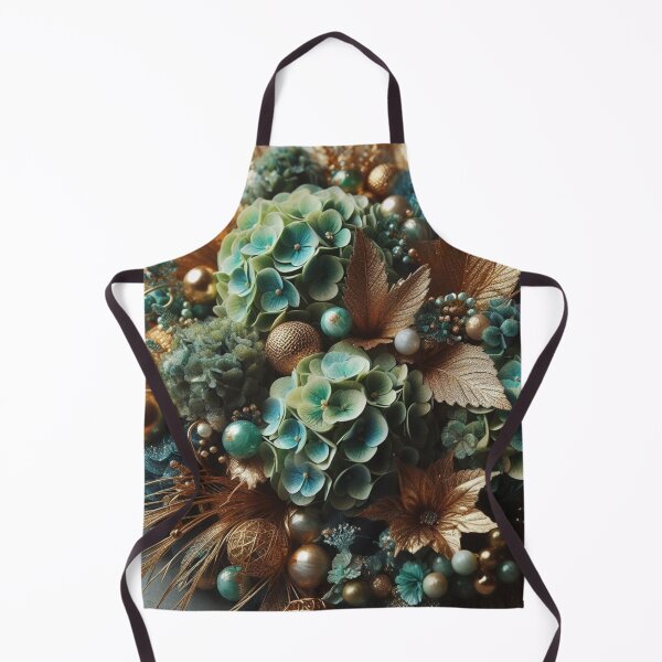 Item preview, Hydrangea Posie in Sea Green & Gold (1) designed and sold by Gen-Whimsy.