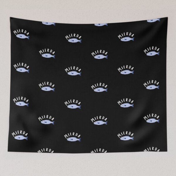 Item preview, Mierda Fish Spanish Funny Curse Jaded Fish Illustration designed and sold by franzandsabina.