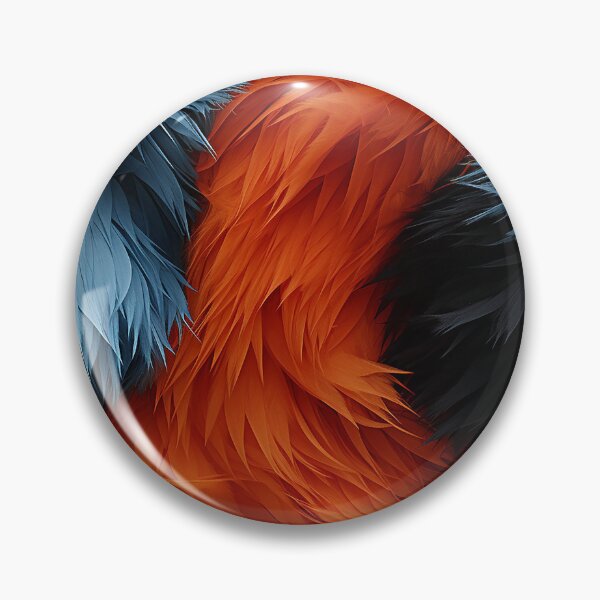 Item preview, Orange Blue and Black Fuzzy Furry Feathers (1) designed and sold by Reichcorp.