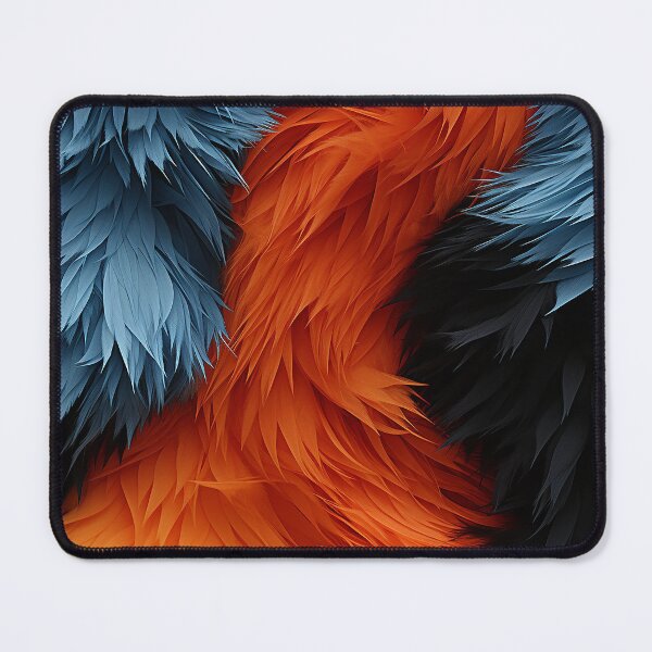 Item preview, Orange Blue and Black Fuzzy Furry Feathers (1) designed and sold by Reichcorp.