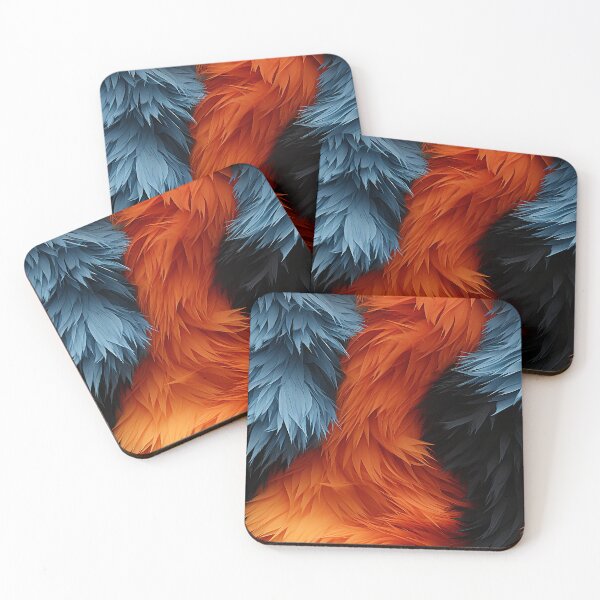 Item preview, Orange Blue and Black Fuzzy Furry Feathers (1) designed and sold by Reichcorp.