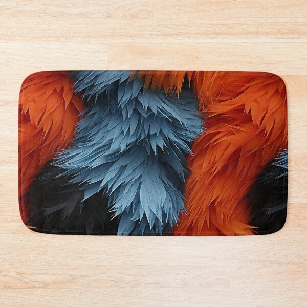 Item preview, Orange Blue and Black Fuzzy Furry Feathers (1) designed and sold by Reichcorp.