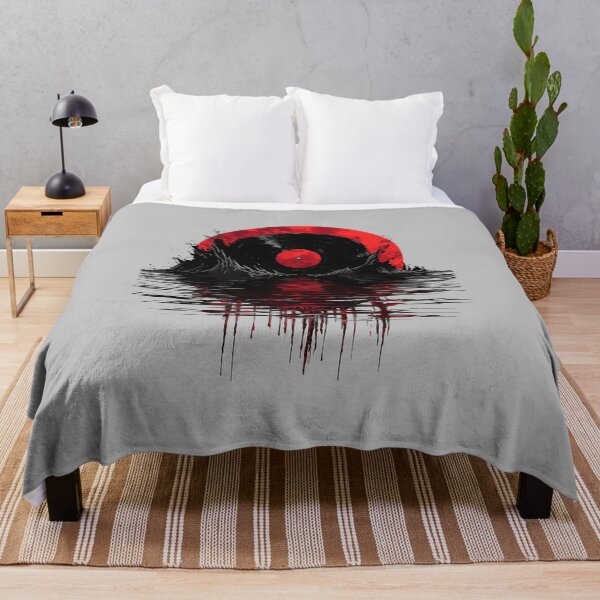 Item preview, Vinyl Record Emerges in Red Moonlit Waves Music Great Wave Inspired designed and sold by meganohm.