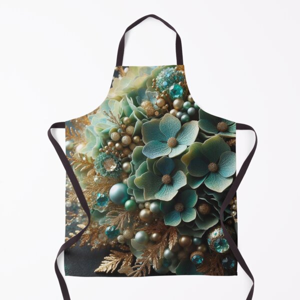 Item preview, Hydrangea Posie in Sea Green & Gold (2) designed and sold by Gen-Whimsy.