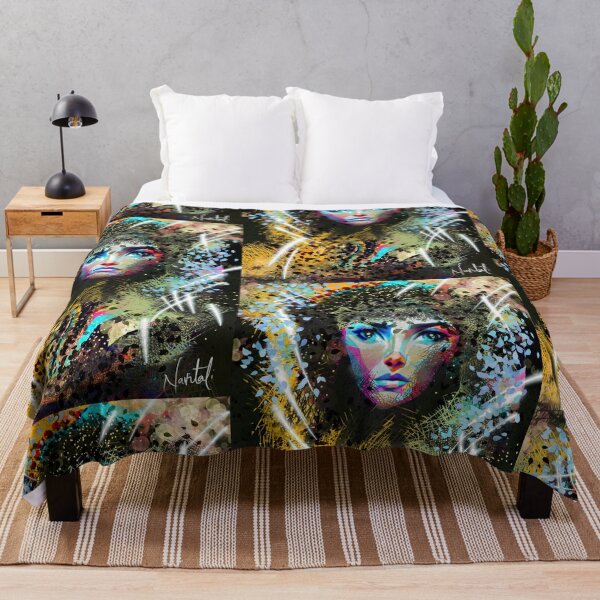 Artikelvorschau, Wandkunstdruck – Gemälde einer wunderschönen Kriegerin/Superfrau – PRINCESS HIDE – florales malerisches Design entworfen und verkauft von navitalidesign.