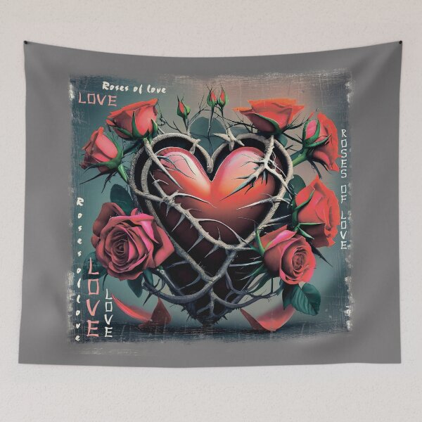 Item preview, Corazón en rosas y espinas. Amar. Día de San Valentín. Bordes deshilachados. Amor asfixiante. designed and sold by MagelliShop.