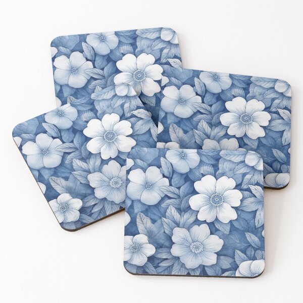 Item preview, Clear blue flower pattern designed and sold by liana campbell.
