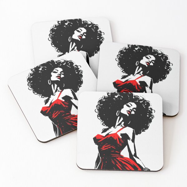 Item preview, Noir Afro-American Femme Fatale in Red Dress [Vintage, Retro] designed and sold by RESToRAPTOR.