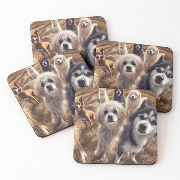 Item preview, Dogs taking a Selfie Cute Fuzzy Hairy Mutt Dogs designed and sold by Stephanie Laird.