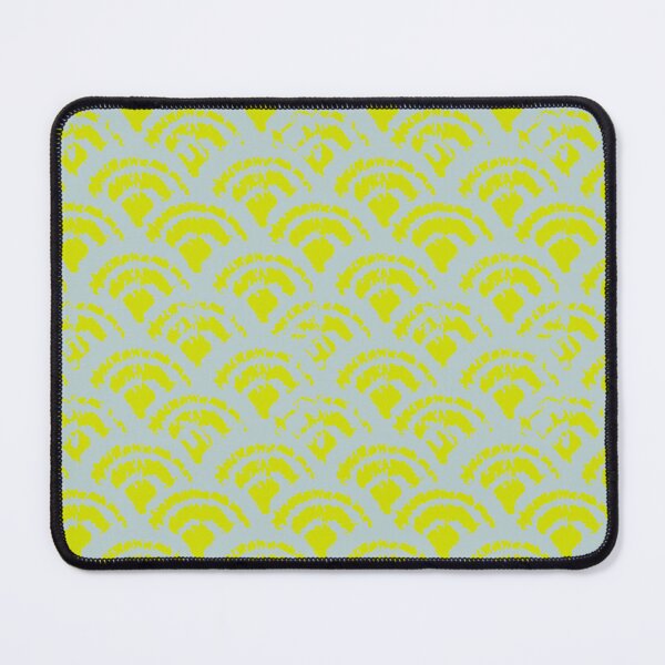 Item preview, Delicate waves duck egg blue on chartreuse  designed and sold by LisaLeQuelenec.