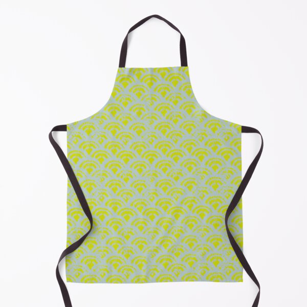 Item preview, Delicate waves duck egg blue on chartreuse designed and sold by LisaLeQuelenec.