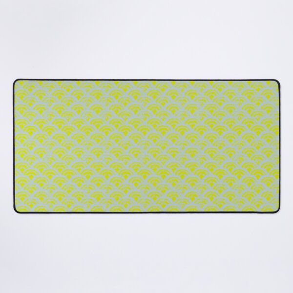 Item preview, Delicate waves duck egg blue on chartreuse designed and sold by LisaLeQuelenec.