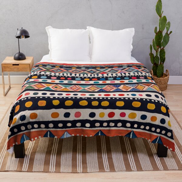 Item preview, Traditional Kilim Pattern, Ethnic Abstract Scandinavian Design in Watercolor - Tribal, Indian & Aztec Vintage Pattern - Batik designed and sold by MyArt23.