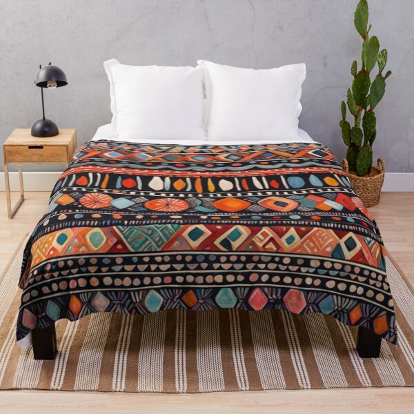 Item preview, Traditional Kilim Pattern, Ethnic Abstract Scandinavian Design in Watercolor - Tribal, Indian & Aztec Vintage Pattern - Batik designed and sold by MyArt23.