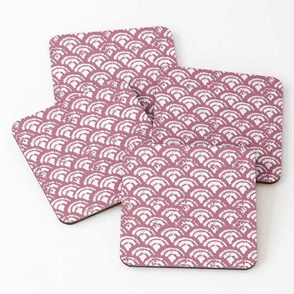 Item preview, Delicate waves in claret on blush pink designed and sold by LisaLeQuelenec.