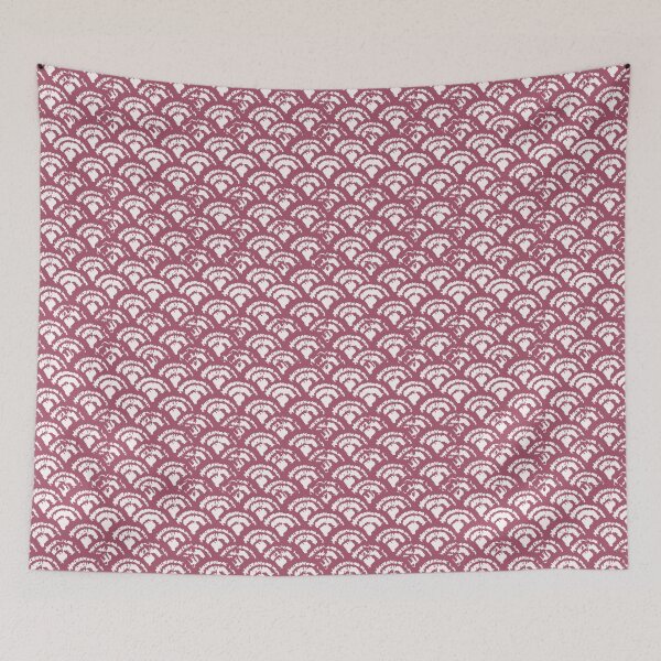 Item preview, Delicate waves in claret on blush pink designed and sold by LisaLeQuelenec.