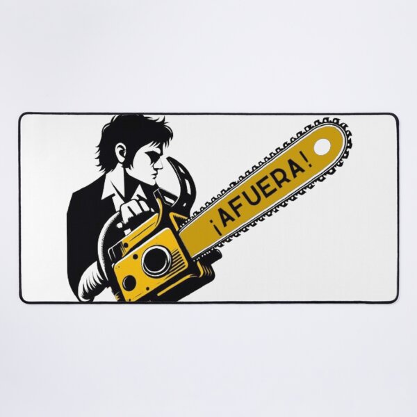 Item preview, Javier Milei profile with afuera! chainsaw designed and sold by SilverFrog.