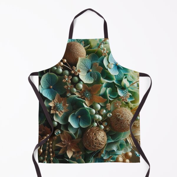 Item preview, Hydrangea Posie in Sea Green & Gold (3) designed and sold by Gen-Whimsy.