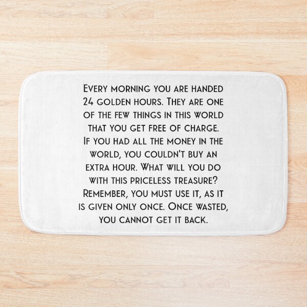 Item preview, Positive Uplifting Quote on The Value of Time - Don't Waste Time - Time Management Quote designed and sold by Soaring Eagle.