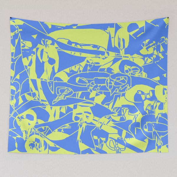 Item preview, Skulls Pattern (Blue Yellow) designed and sold by skullbal.