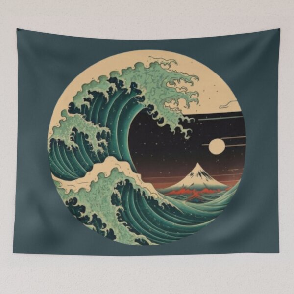 Item preview, Japanese Wave Kanagawa designed and sold by MyTshirtArt.