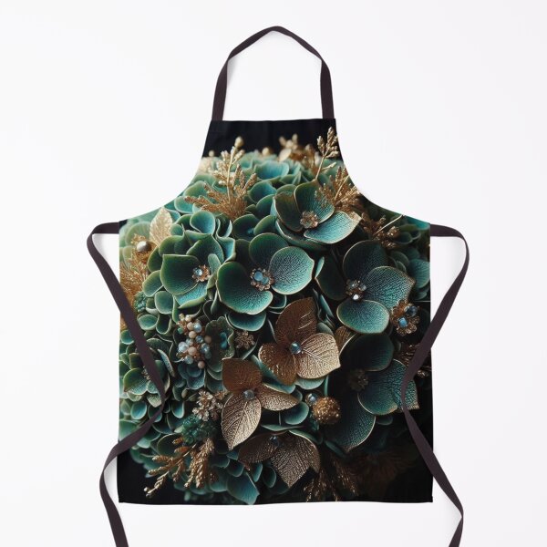 Item preview, Hydrangea Posie in Sea Green & Gold (4) designed and sold by Gen-Whimsy.