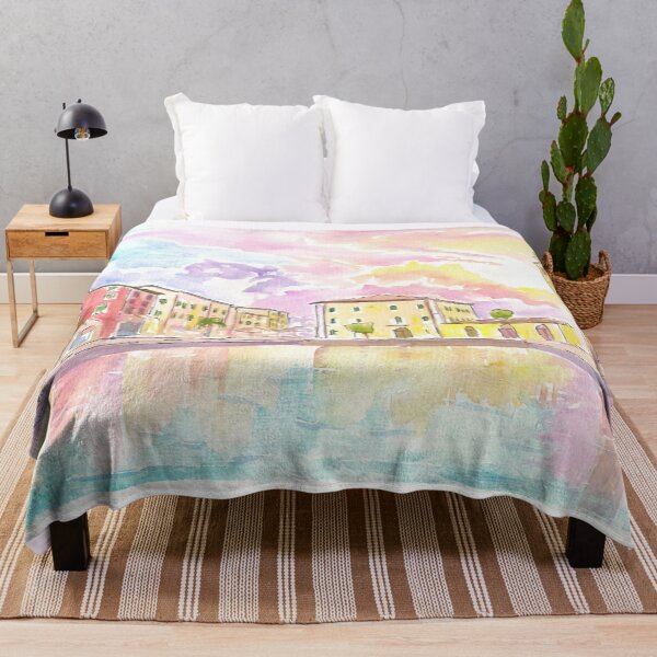 Item preview, View of Porto Vecchio Lazise with Clouds and Sun designed and sold by artshop77.