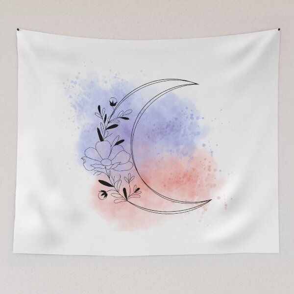 Item preview, Pink And Grey Floral Moon Aesthetics designed and sold by AestHenni17.